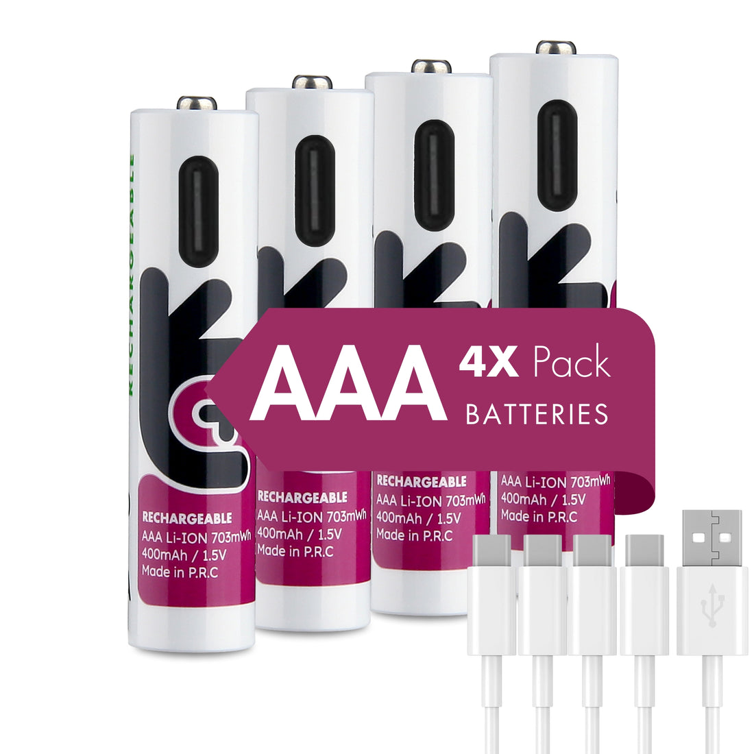 Uniross USB-C AAA 1.5V Rechargeable Battery (Pack 4)