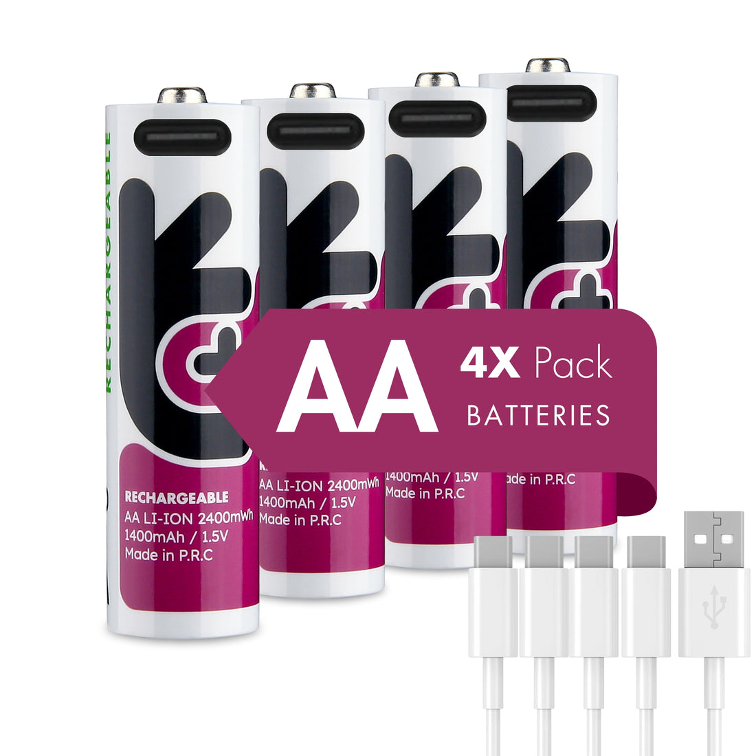 Uniross USB-C AA 1.5V Rechargeable Battery (Pack 4)