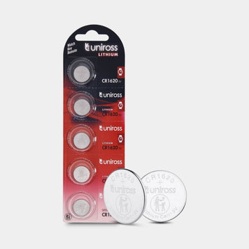 Uniross CR 1620 Coin Cell 3v Lithium Battery - Pack of x 5