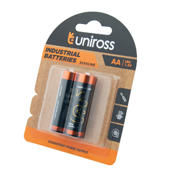 Uniross AA Industrial Alkaline Battery Cells ( 2 Batteries )