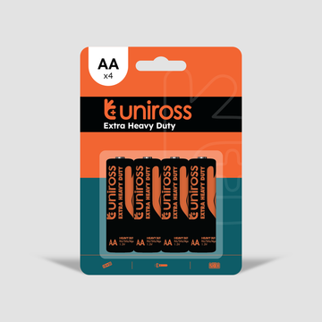 Uniross AA Extra Heavy Duty Battery Cells ( 4 Batteries )