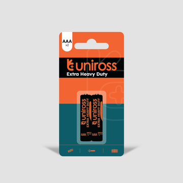 Uniross AAA Extra Heavy Duty Battery Cells ( 2 Batteries )