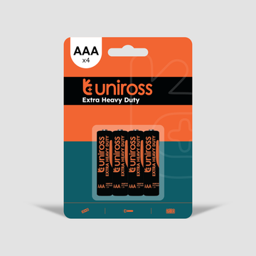 Uniross AAA Extra Heavy Duty Battery Cells ( 4 Batteries )