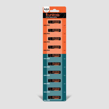 Uniross AAA Extra Heavy Duty Cell Batteries ( 10 Batteries )
