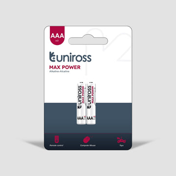Uniross AAA Max Power Alkaline Battery Cells ( 2 Batteries )