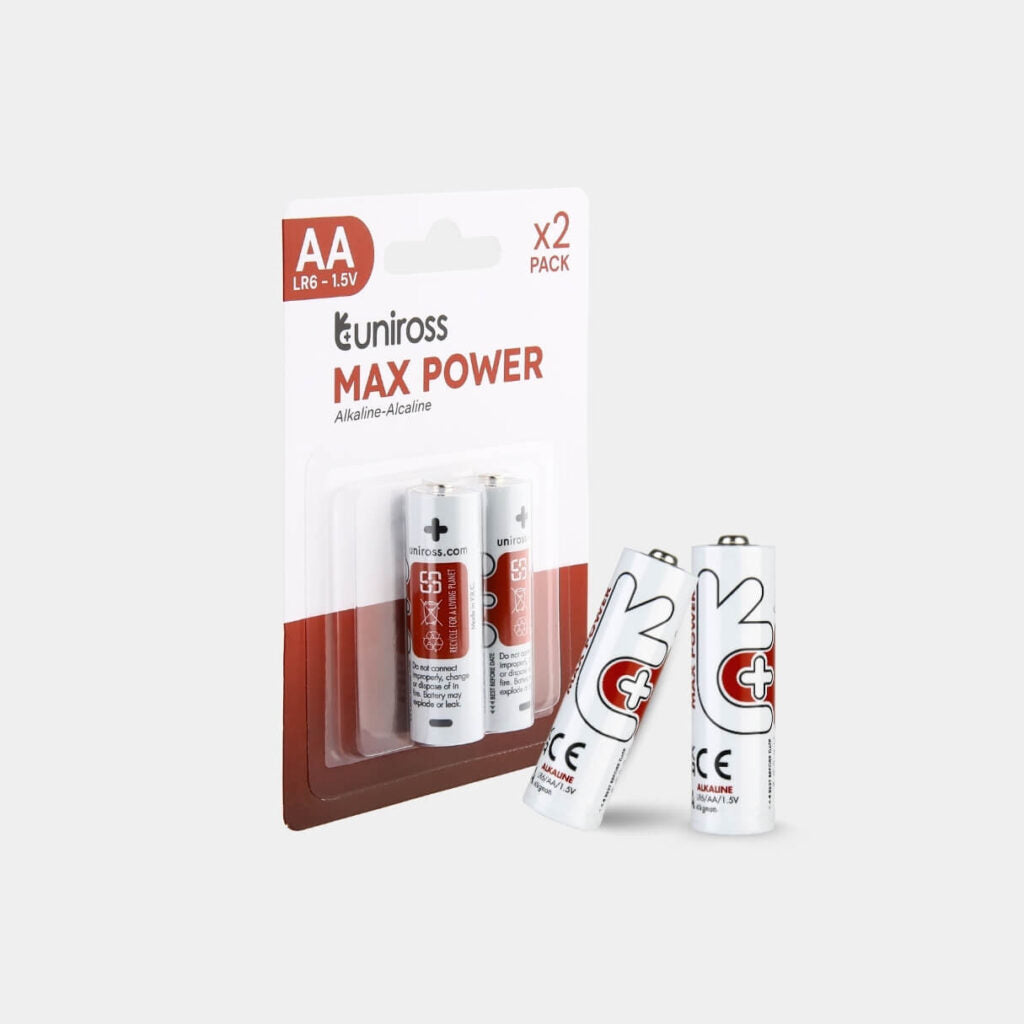 Uniross AA Max Power Alkaline Battery Cells ( 2 Batteries )
