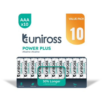 Uniross LR03 AAA Power Plus Alkaline Battery (Pack 10)