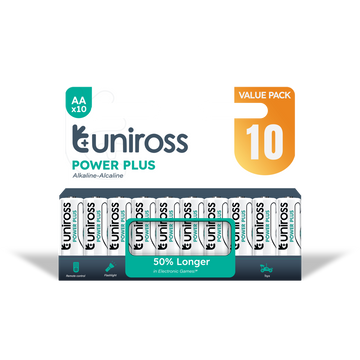 Uniross LR6 AA Power Plus Alkaline Battery (Pack 10)