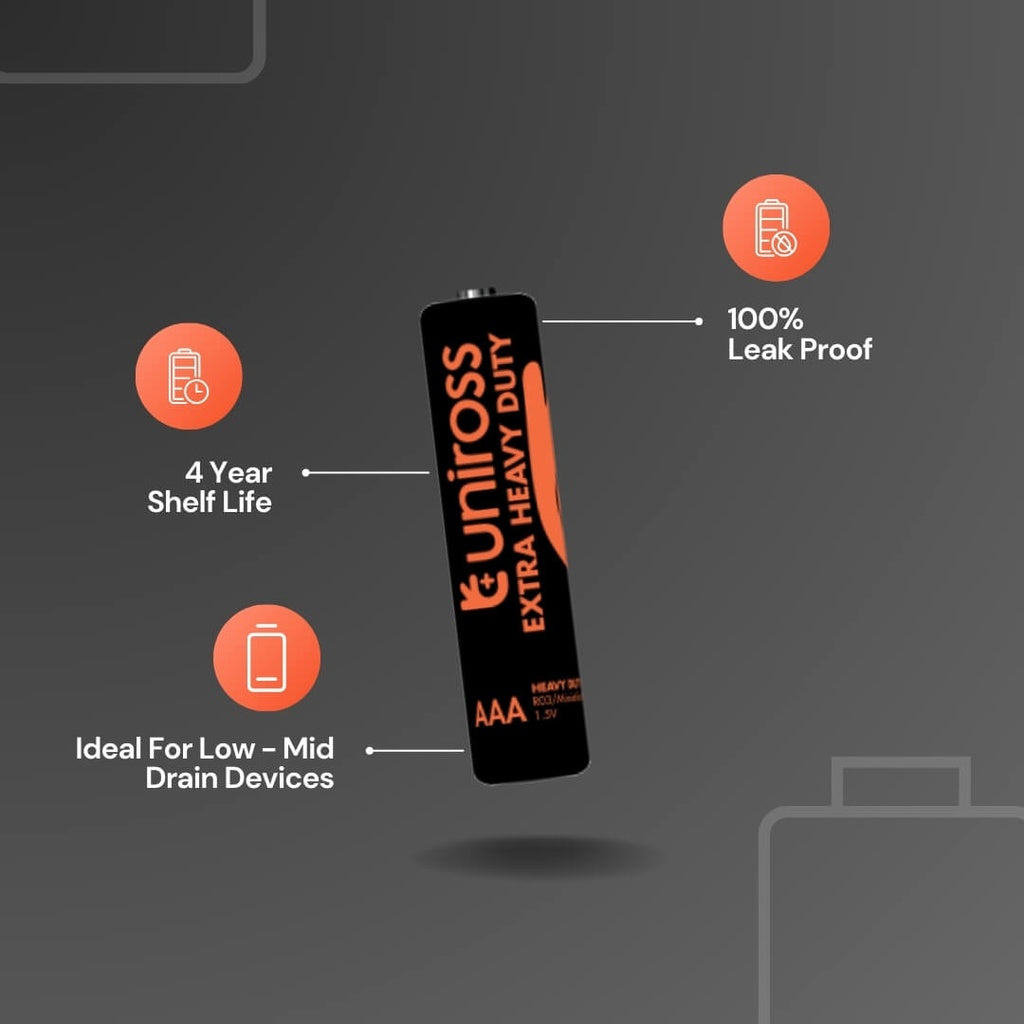 Uniross AAA Extra Heavy Duty Battery Cells ( 4 Batteries )